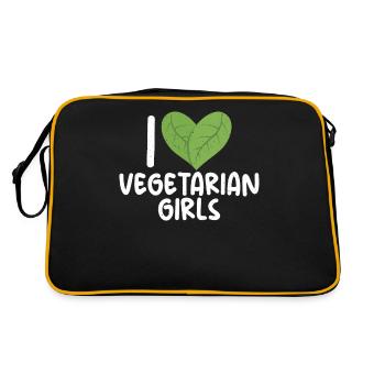 Vegetable Lover Vegetarian Gifts - Retro Bag - black/gold - Back