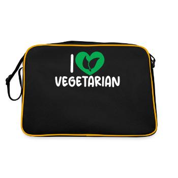 Vegetable Lover Vegetarian Gifts - Retro Bag - black/gold - Back
