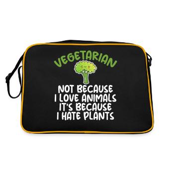 Vegetable Lover Vegetarian Gifts - Retro Bag - black/gold - Back