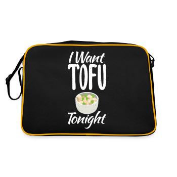 Vegetable Lover Vegetarian Gifts - Retro Bag - black/gold - Back