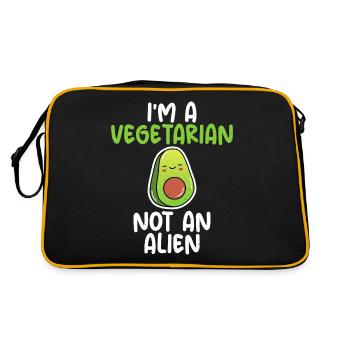 Vegetable Lover Vegetarian Gifts - Retro Bag - black/gold - Back