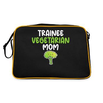 Vegetable Lover Vegetarian Gifts - Retro Bag - black/gold - Back