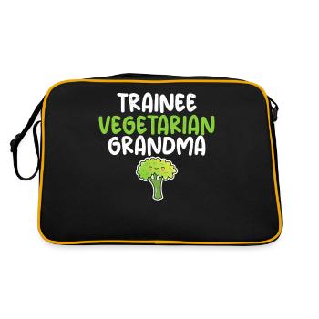 Vegetable Lover Vegetarian Gifts - Retro Bag - black/gold - Back
