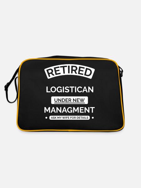 Logistiker im Ruhestand - Retro Tasche - Schwarz/Gold - Hinten