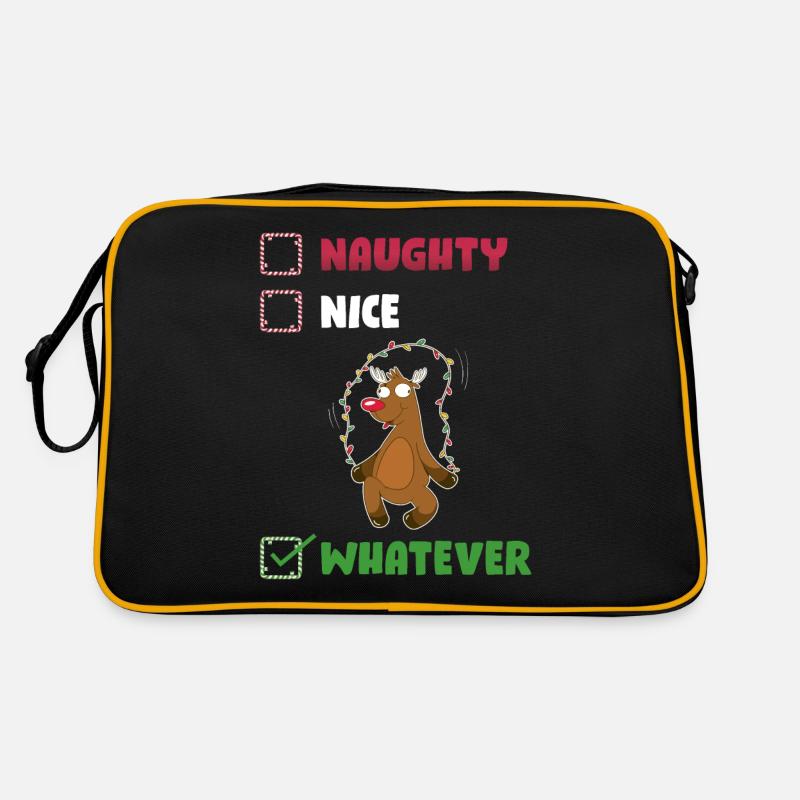 Naughty Nice Whatever Naughty or Cute Gift Retro Bag