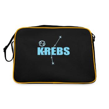 Krebs Sternzeichen Sternbild - Retro Tasche - Schwarz/Gold - Hinten