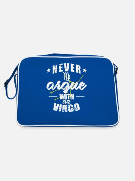 Sternzeichen Never argue with an Virgo Jungfrau - Retro Tasche - Blau/Weiß - Hinten