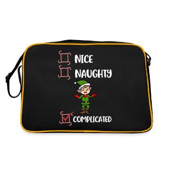 Its Complicated Naughty or Cute Gift - Retro Bag - black/gold - Back