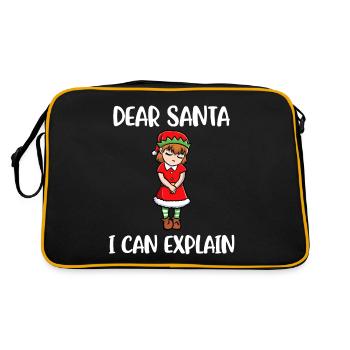 I Can Explain Lieber Weihnachtsmann Geschenk - Retro Tasche - Schwarz/Gold - Hinten