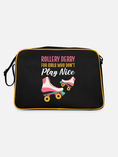 Roller Skating Skater Rollerblades Roller Derby Ha - Sac Retro - noir/or - Dos