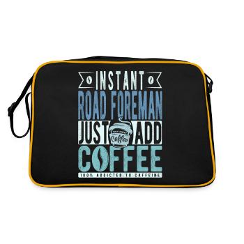 Road Foreman Coffee Saying - Retro Bag - black/gold - Back