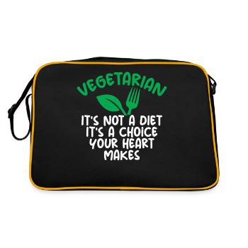 Vegetable Lover Vegetarian Gifts - Retro Bag - black/gold - Back