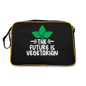 Vegetable Lover Vegetarian Gifts - Retro Bag - black/gold - Back
