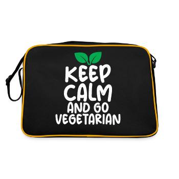 Vegetable Lover Vegetarian Gifts - Retro Bag - black/gold - Back