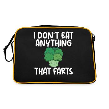 Vegetable Lover Vegetarian Gifts - Retro Bag - black/gold - Back