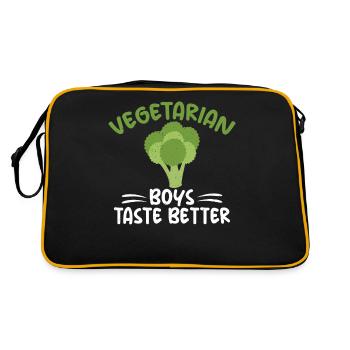Vegetable Lover Vegetarian Gifts - Retro Bag - black/gold - Back