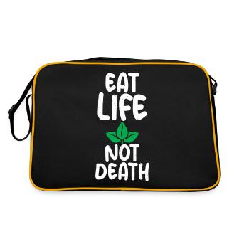 Vegetable Lover Vegetarian Gifts - Retro Bag - black/gold - Back
