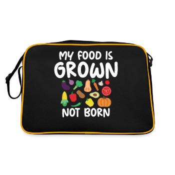Vegetable Lover Vegetarian Gifts - Retro Bag - black/gold - Back