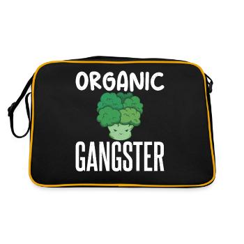 Vegetable Lover Vegetarian Gifts - Retro Bag - black/gold - Back