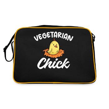 Vegetable Lover Vegetarian Gifts - Retro Bag - black/gold - Back