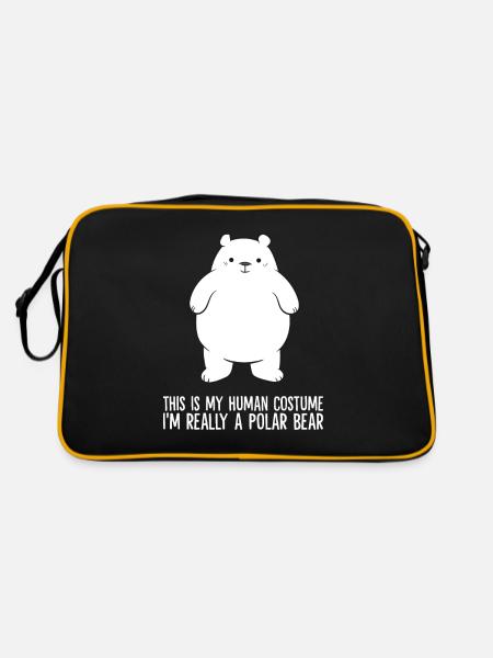 This Is My Human Costume I'm Really A Polar Bear - Retro Bag - black/gold - Back