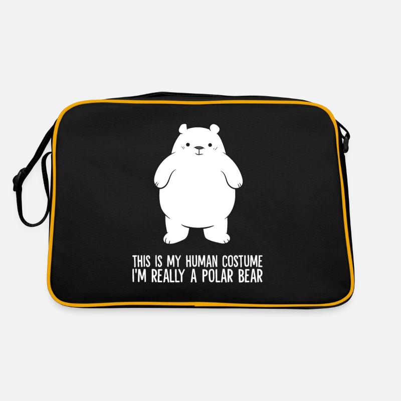 This Is My Human Costume I'm Really A Polar Bear - Retro Bag - black/gold