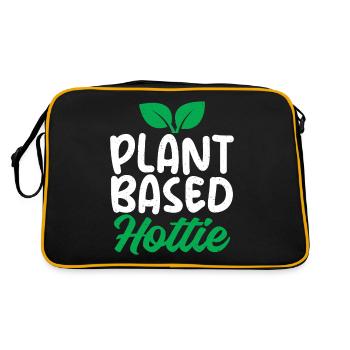 Vegetable Lover Vegetarian Gifts - Retro Bag - black/gold - Back