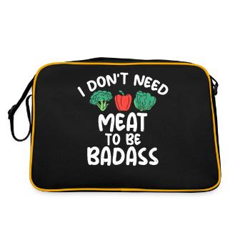 Vegetable Lover Vegetarian Gifts - Retro Bag - black/gold - Back