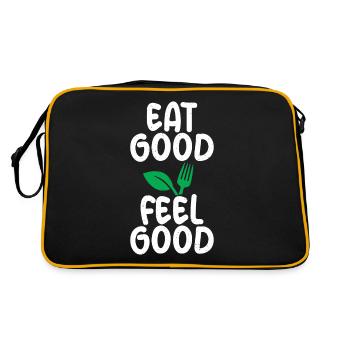 Vegetable Lover Vegetarian Gifts - Retro Bag - black/gold - Back