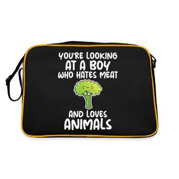 Vegetable Lover Vegetarian Gifts - Retro Bag - black/gold - Back