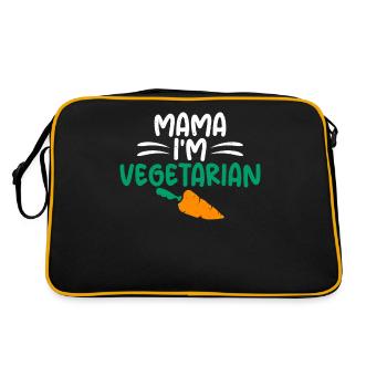 Vegetable Lover Vegetarian Gifts - Retro Bag - black/gold - Back