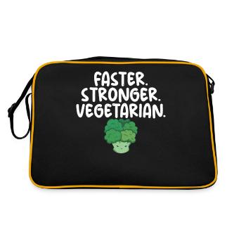 Vegetable Lover Vegetarian Gifts - Retro Bag - black/gold - Back