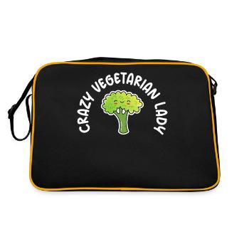 Vegetable Lover Vegetarian Gifts - Retro Bag - black/gold - Back