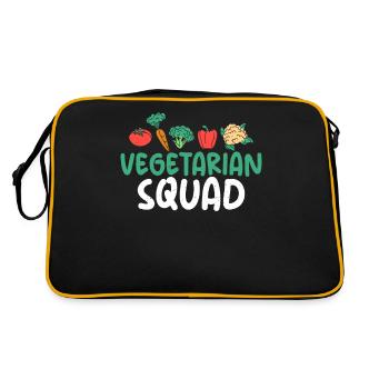 Vegetable Lover Vegetarian Gifts - Retro Bag - black/gold - Back
