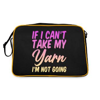 If I Can't Take My Yarn, I'm Not Going 4 - Retro Tasche - Schwarz/Gold - Hinten