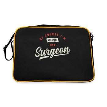 Chirurg Beruf Geburtstagsarbeiter - Retro Tasche - Schwarz/Gold - Hinten