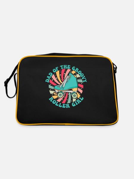 Groovy Rollschuhe für Retro Quad Skating Skater - Retro Tasche - Schwarz/Gold - Hinten