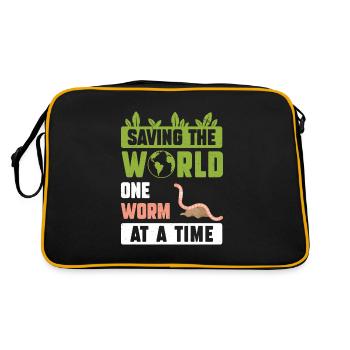 Save The World Humour Vermiculture Humour pour un - Sac Retro - noir/or - Dos
