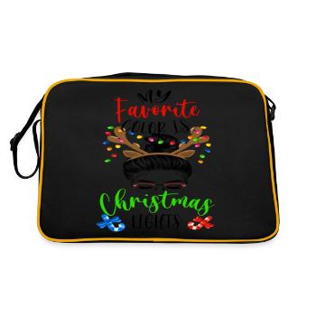 Ma couleur préférée est le chignon désordonné des lumières de Noël - Sac Retro - noir/or - Dos