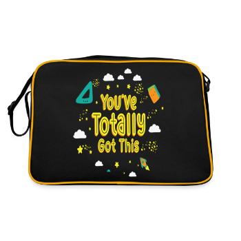Étudiant étudiant la motivation Apprendre la positivité - Sac Retro - noir/or - Dos