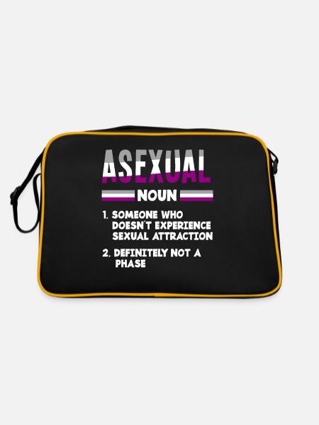Asexuell Asexualität Outing - Retro Tasche - Schwarz/Gold - Hinten