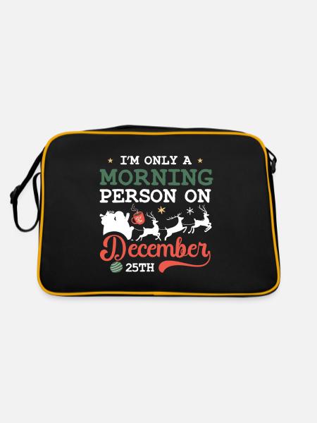 I'm Only A Morning Person on December 25th Pajama - Retro Bag - black/gold - Back