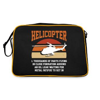 Cadeau de pilote d’hélicoptère - Sac Retro - noir/or - Dos