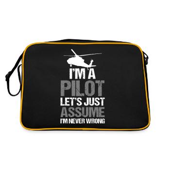 Cadeau de pilote d’hélicoptère - Sac Retro - noir/or - Dos