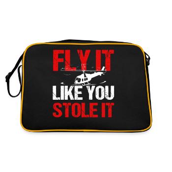 Cadeau de pilote d’hélicoptère - Sac Retro - noir/or - Dos