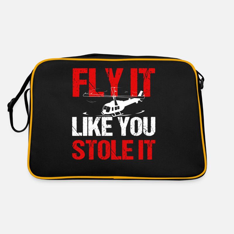 Hubschrauber Pilot Geschenk Retro Tasche