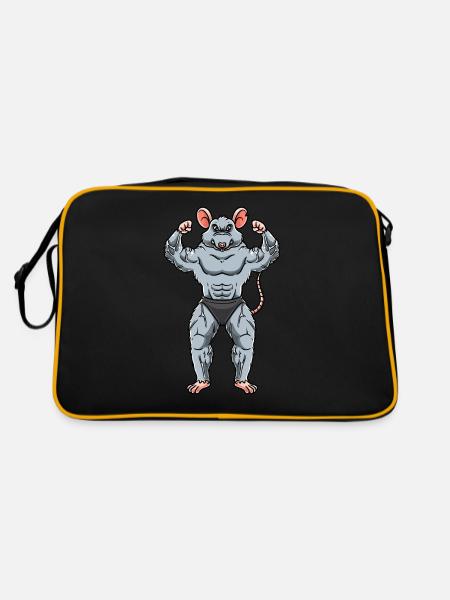 Rat Fitness Gym Motivation - Retro Bag - black/gold - Back