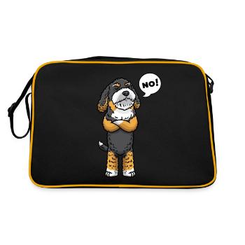 Bernedoodle dog stubborn - Retro Bag - black/gold - Back