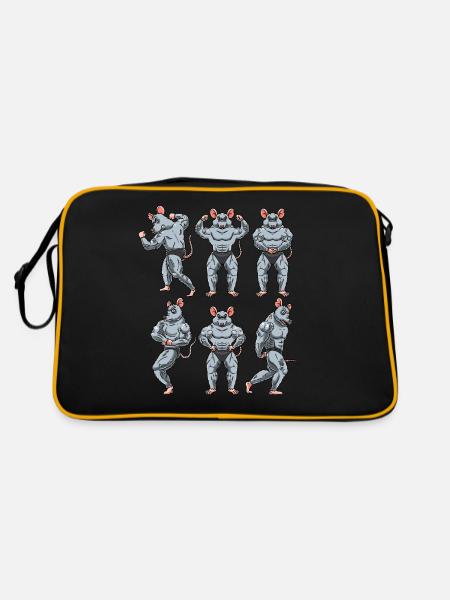 Rat Fitness Gym Motivation - Retro Bag - black/gold - Back