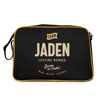 Nom personnalisé du membre à vie de l’équipe Jaden - Sac Retro - noir/or - Dos